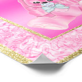 Schattige Roze Konijn "Welkom" Poster (Hoek)