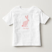 Schattige Roze Konijnenkonijn Gepersonaliseerd Kinder Shirts (Voorkant)
