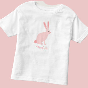 Schattige Roze Konijnenkonijn Gepersonaliseerd Kinder Shirts
