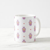 Schattige roze konijnenmonster met hart - Kawaii L Koffiemok (Voorkant rechts)