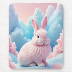 Schattige roze konijntje Snoep wolken Muismat