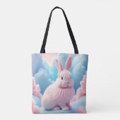 Schattige roze konijntje Snoep wolken Tote Bag (Achterkant)