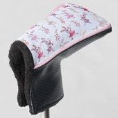 Schattige roze konijntjes danspatroon golfheadcover (3/4 voorkant)
