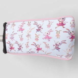 Schattige roze konijntjes danspatroon golfheadcover