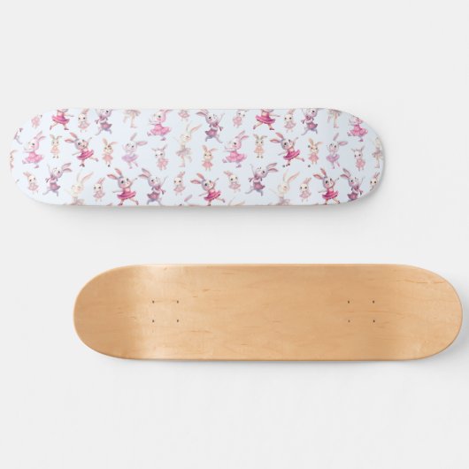 Schattige roze konijntjes danspatroon persoonlijk skateboard