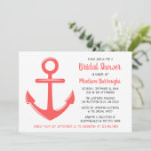 Schattige Roze Koraalboot Anker Nautisch Vrijgezel Kaart (Staand voorkant)