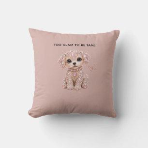 Schattige Roze Kristallen Puppy Kussen