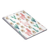 Schattige Roze Lama's en Groene Cactus Notitieboek (Rechterzijde)