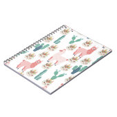 Schattige Roze Lama's en Groene Cactus Notitieboek (Linkerzijde)