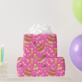 Schattige roze lelijke kerst trui weer cadeaupapier