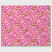 Schattige roze lelijke kerst trui weer cadeaupapier (Vlak)