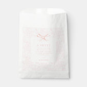 Schattige roze lief dank u boog baby meisje douche bedankzakje (Voorkant)