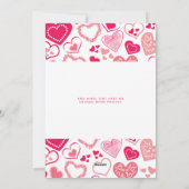 Schattige roze liefdesharten foto Valentijnsdag Feestdagenkaart (Achterkant)