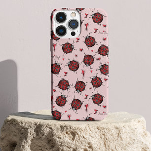 Schattige roze lieveheersbeestje harten liefde bug Case-Mate iPhone case