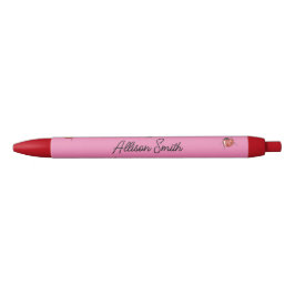 Schattige roze lieveheersbeestje zwarte inkt pen
