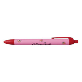 Schattige roze lieveheersbeestje zwarte inkt pen
