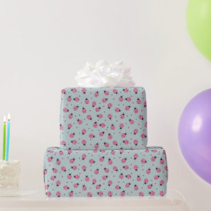Schattige roze lieveheersbeestjes Paaspatroon op l Cadeaupapier