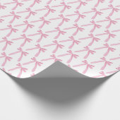 Schattige roze lint bogen patroon cadeaupapier (Hoek)