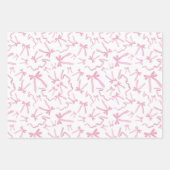 Schattige Roze Lint Bogen Patroon Gift Inpakpapier Vel (Voorkant 3)