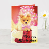 Schattige Roze Lint Puppies&vrolijk kerstfeest Uni