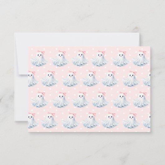 Schattige Roze Little Boo Boek voor Baby Girl Show RSVP Kaartje (Achterkant)