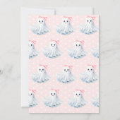 Schattige Roze Little Boo Ghost Bow Verjaardagsmei Kaart (Achterkant)