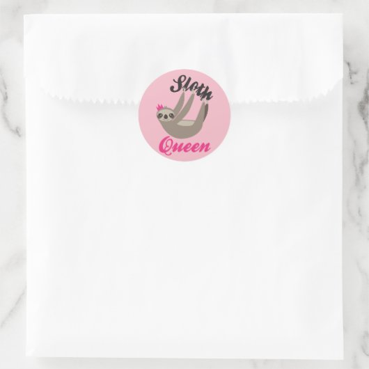 Schattige roze luiaard Queen Stickers (Tas)