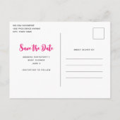 Schattige Roze luiaard Rijden een auto Save the Da Uitnodiging Briefkaart (Achterkant)