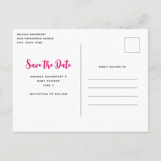 Schattige Roze luiaard Rijden een auto Save the Da Uitnodiging Briefkaart (Achterkant)