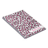 Schattige roze luipaard print spiraal Notitieboek (Rechterzijde)