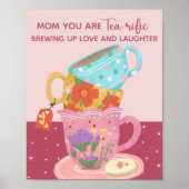Schattige roze mam je bent theevriendelijk poster (Voorkant)
