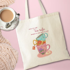 Schattige roze mam je bent theevriendelijk tote bag