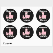 Schattige roze mamma lama nieuwigheid grappige lam ronde sticker (Vel)