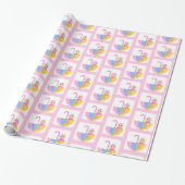 Schattige Roze Meisje Baby shower Cadeaupapier (Uitgerold)