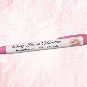 Schattige Roze Meisje Baby Shower Favorieten Zwart Zwarte Inkt Pen