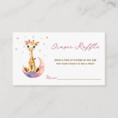 Schattige Roze Meisje Baby shower Giraffe Luier Ra Informatiekaartje (Voorkant)