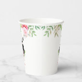 Schattige Roze Meisje Bloemen Panda Beer Baby show Papieren Bekers (Rechts)