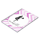 Schattige Roze Meisje Cheerleader Cheer Team Naam  Notitieboek (Linkerzijde)