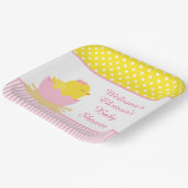 Schattige Roze Meisje Chick Baby shower Party Papieren Bordje (Gebogen)