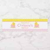 Schattige Roze Meisje Chick Baby shower Party Waterfles Etiket (Enkel label)