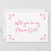 Schattige Roze Meisje Gepersonaliseerd Bloemenmeis Kaart (Voorkant)