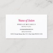 Schattige roze meisje met krullend haar en schoonh visitekaartje (Achterkant)