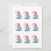 Schattige Roze Meisje Zee Otter Verjaardagsuitnodi Kaart (Achterkant)