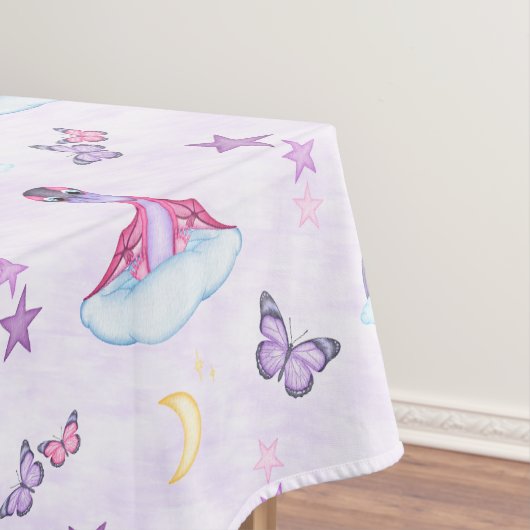 Schattige Roze Meisjes Dinosaurus Tafelkleed (Voorbeeld)