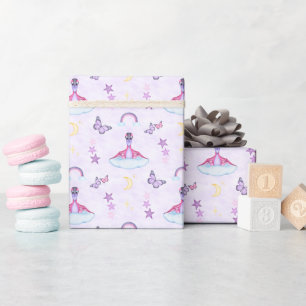 Schattige Roze Meisjes Verjaardag Dinosaur Cadeaupapier