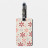 schattige roze meisjesbloem bagagelabel (Achterkant verticaal)