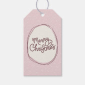 Schattige roze met de hand getekende vrolijke kers cadeaulabel (Voorkant)