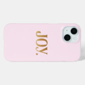 Schattige roze met faux gouden glitter Joy Case-Mate iPhone Case (Achterkant (horizontaal))