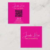 Schattige Roze Minimalistische QR-code Visitekaart Vierkante Visitekaartje