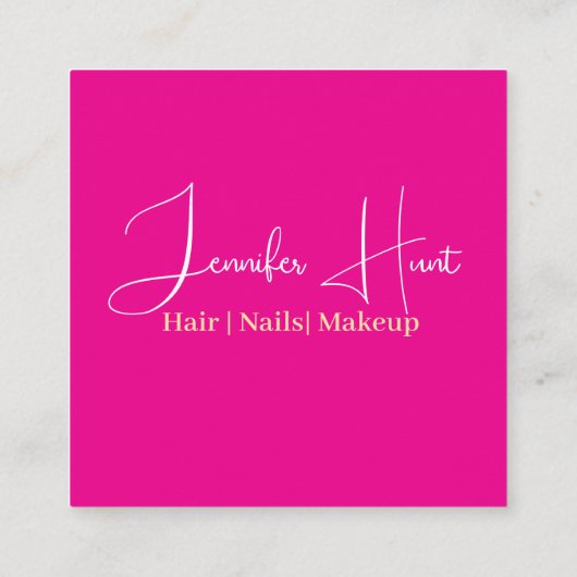 Schattige Roze Minimalistische QR-code Visitekaart Vierkante Visitekaartje (Achterkant)